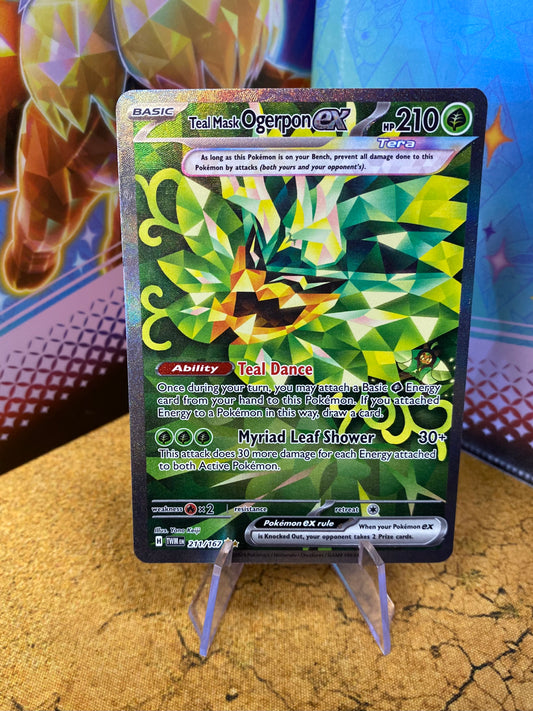 Teal Mask Ogerpon EX Special Illustration Rare 211/167 Twilight Masquerade Single Pokemon Card