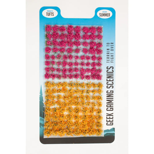 Flower Tufts - Fuchsia/Orange