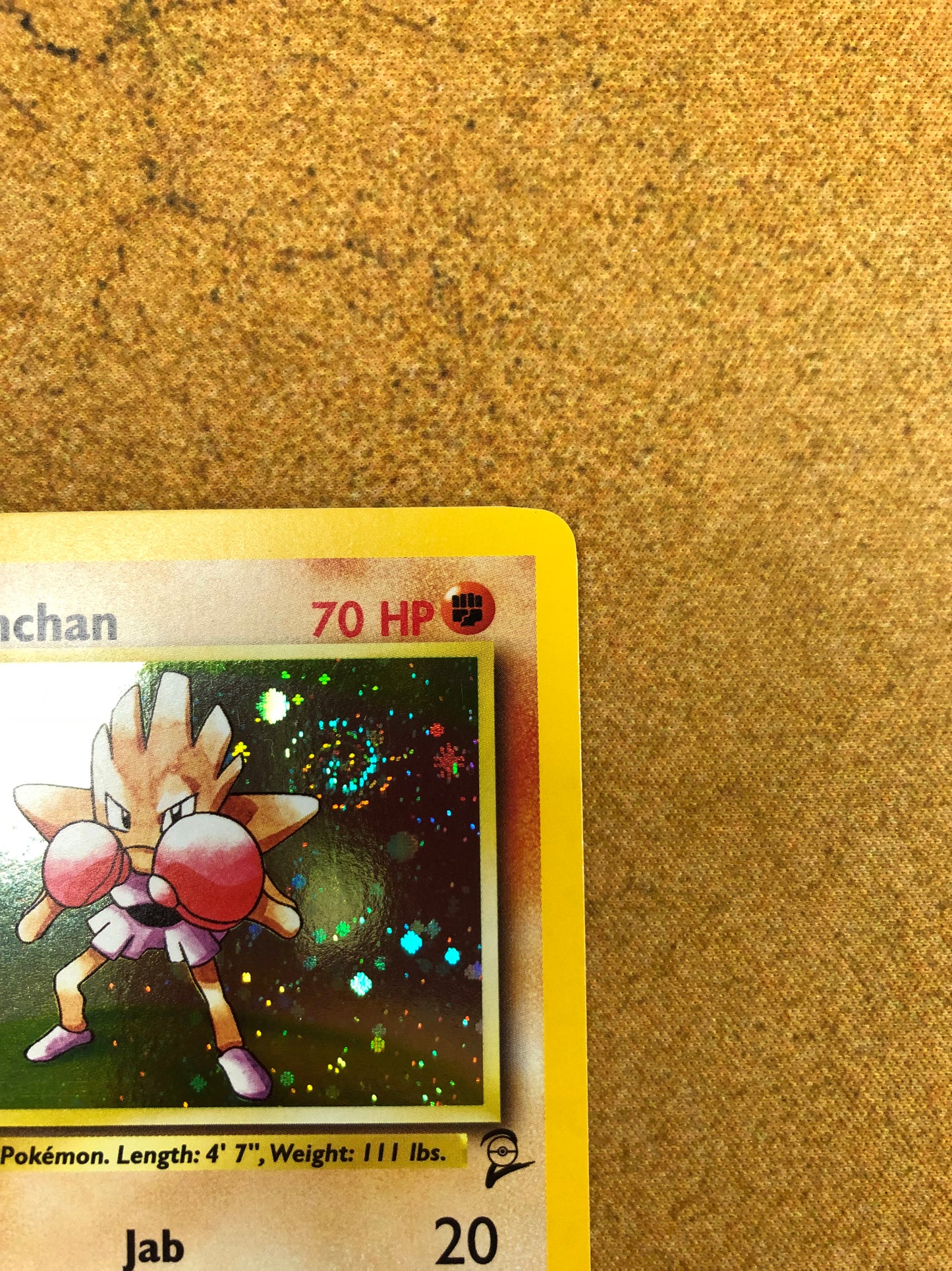 Hitmonchan Holo SWIRL 8/130 Base Set 2 Single Pokémon Card