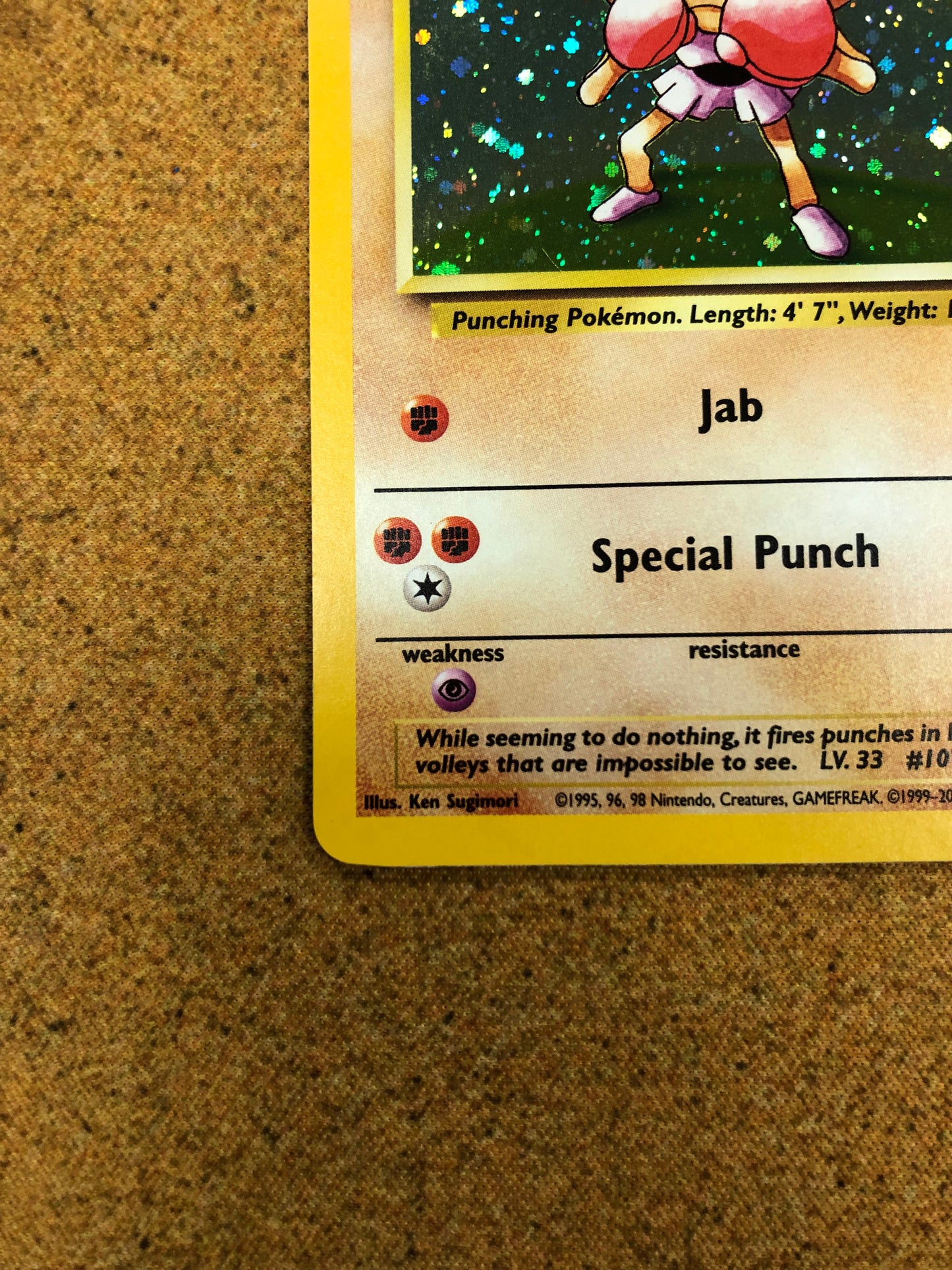 Hitmonchan Holo SWIRL 8/130 Base Set 2 Single Pokémon Card