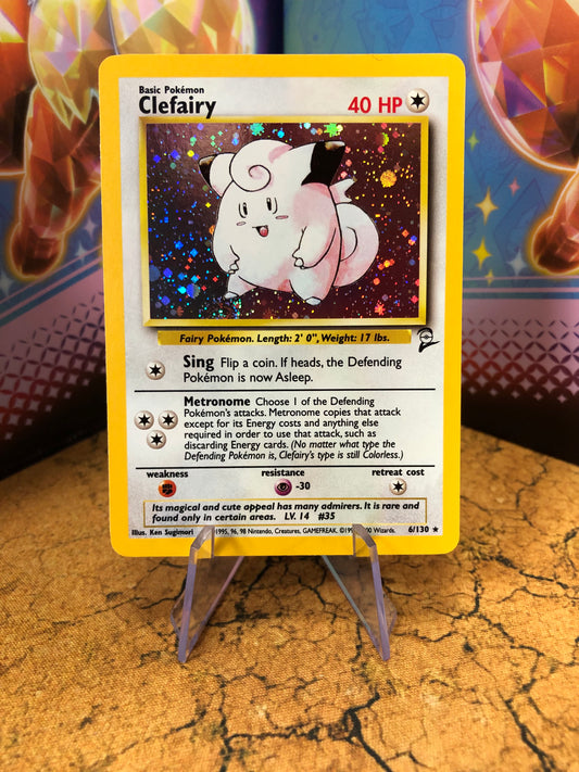 Clefairy Holo 6/130 Base Set 2 Pokémon Card Single