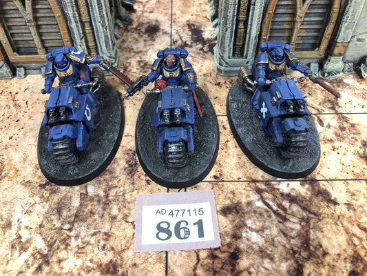 3x Primaris Outriders #861 Very Well Painted Space Marines Warhammer 40k