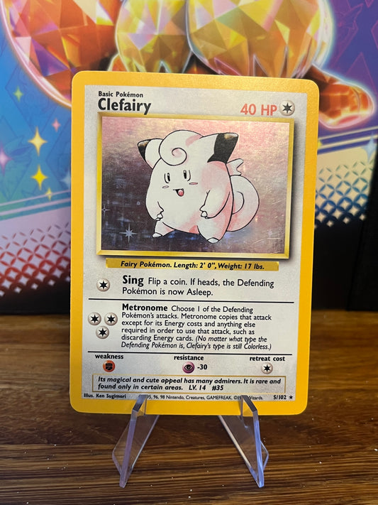 Clefairy Holo 5/102 Base Set LP Pokémon Card Single