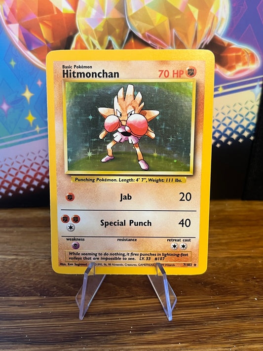 Hitmonchan Holo 7/102 Base Set NM Pokémon Single Card