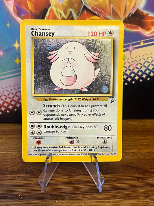 Chansey Holo 3/130 Base Set 2 NM Single Pokemon Card