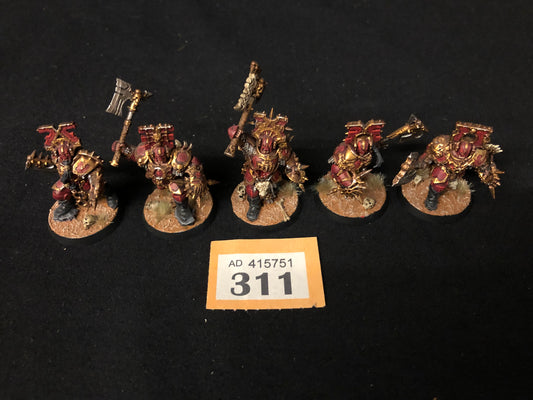 5x Blood Warriors #311 VERY Well Painted AOS Blades of Khorne AOS Warhammer 40k