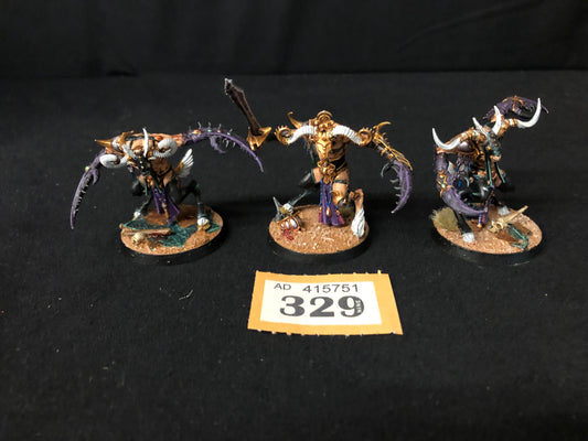 3x Slaangor Fiendbloods #329 VERY Well Painted Hedonites of Slaanesh AOS Warhammer 40k