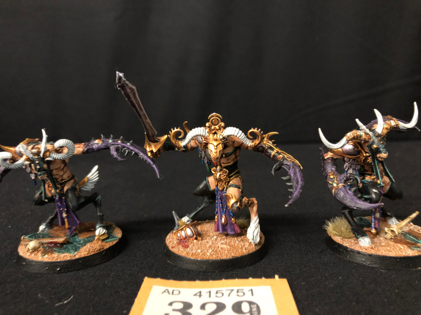 3x Slaangor Fiendbloods #329 VERY Well Painted Hedonites of Slaanesh AOS Warhammer 40k