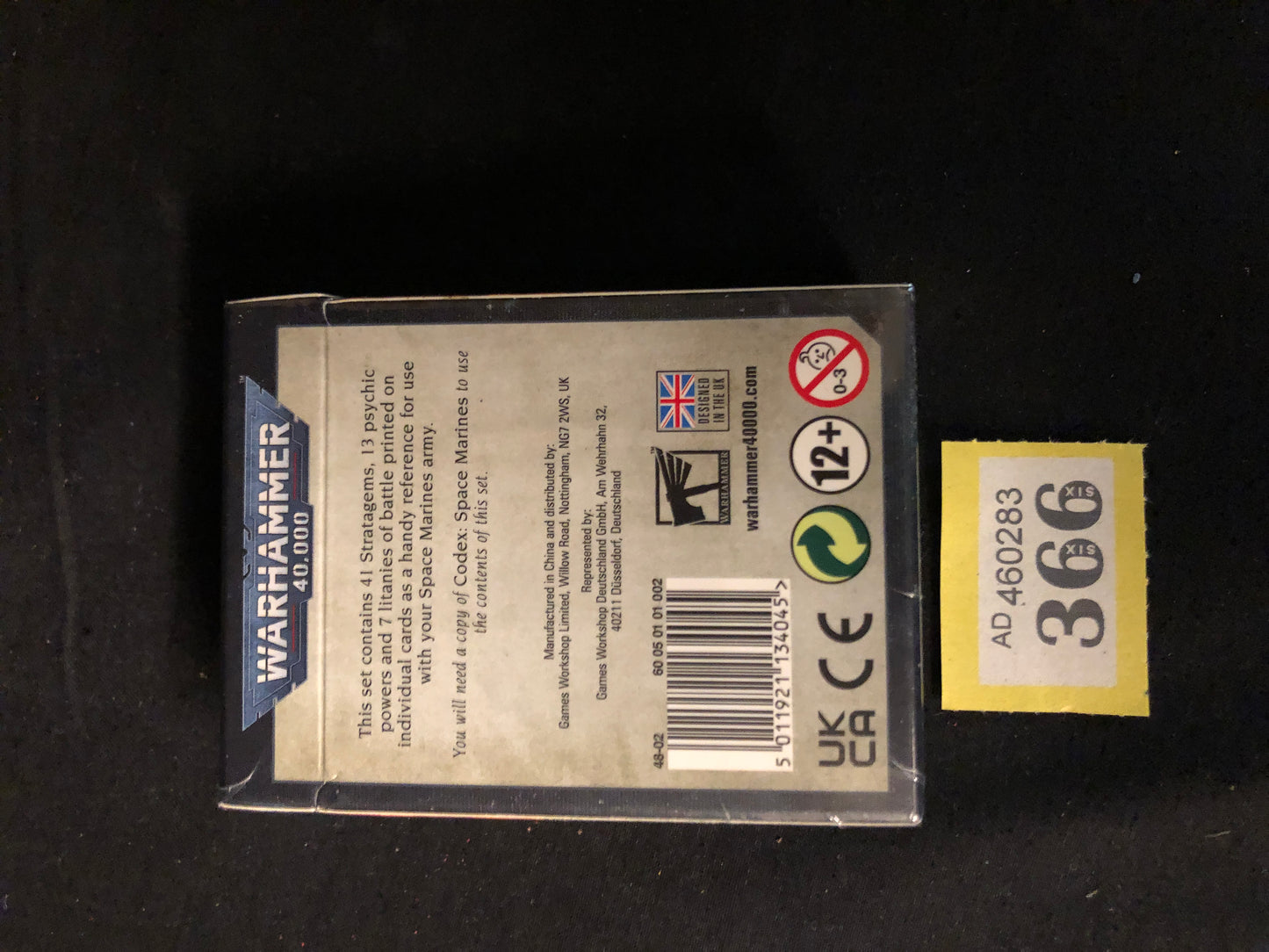 Space Marines Data Cards OOP #366 Space Marines Warhammer 40k