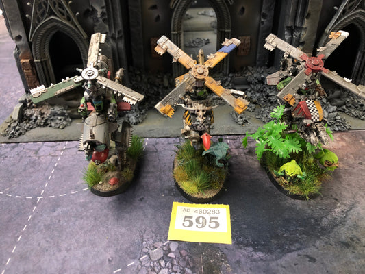 3x Deffkoptas #595 VERY Well Painted Orks Warhammer 40k