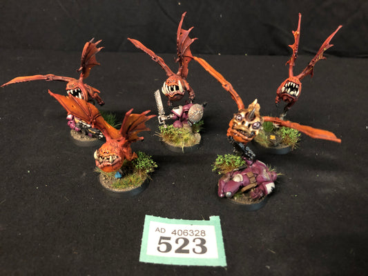 5x Custom Squig Bats Orks #523 VERY Well Painted gloomspite Gitz AOS Warhammer 40k