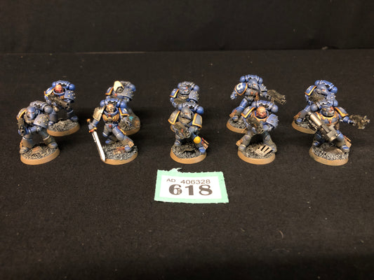 10x Tactical Marines Squad Horus Heresy #618 VERY Well Painted Space Marines Warhammer 40k
