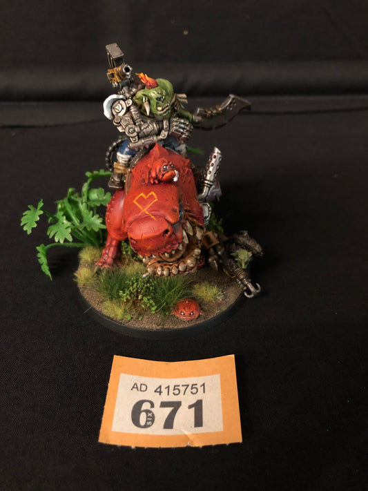 Beastboss on Squiggosaur #671 VERY Well Painted Orks Warhammer 40k