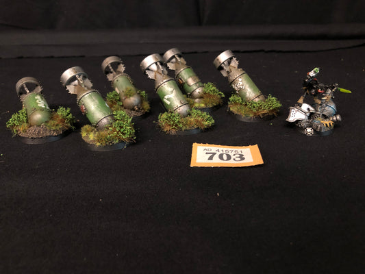 6x Ork Bombs Objective Markers #703 Very Well Painted Orks