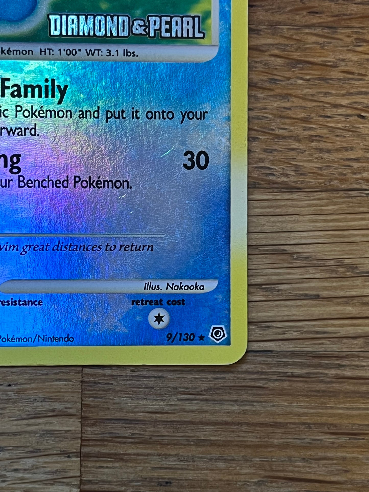 Manaphy Reverse Holo Stamped Promo 9/130 Diamond & Pearl NM Single Pokémon Card