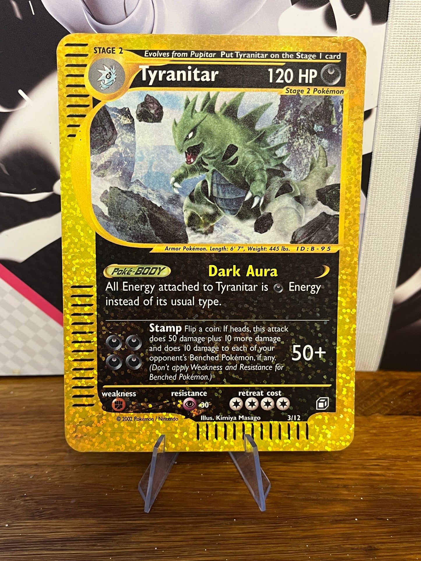 Tyranitar 3/12 Skyridge Box Topper Promo HP Single Pokémon Card *Check Photos / Slight Peeling*