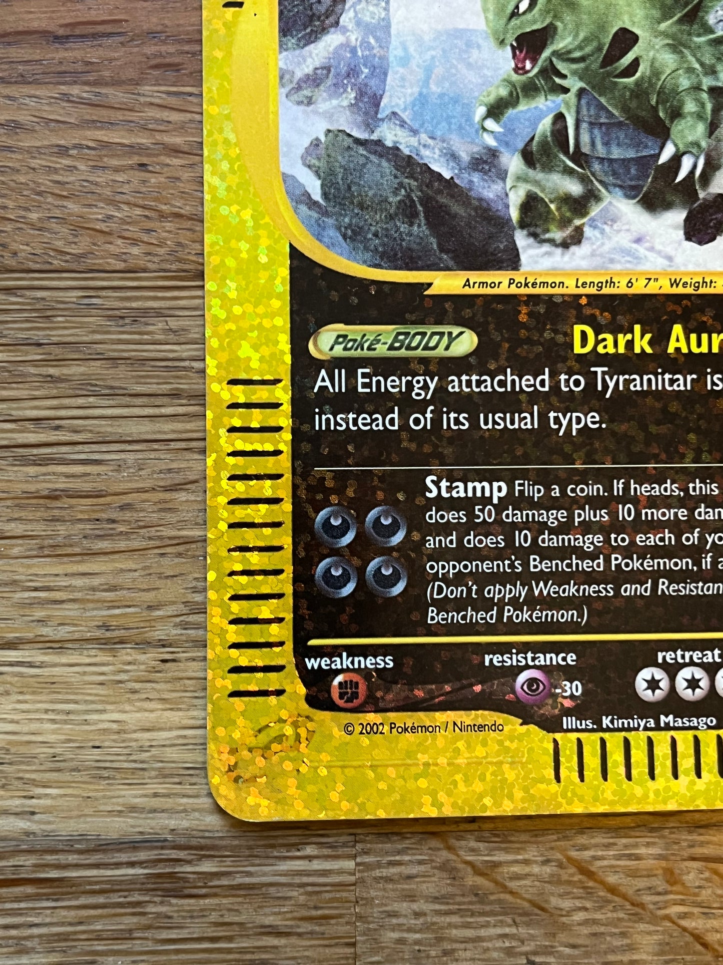 Tyranitar 3/12 Skyridge Box Topper Promo HP Single Pokémon Card *Check Photos / Slight Peeling*