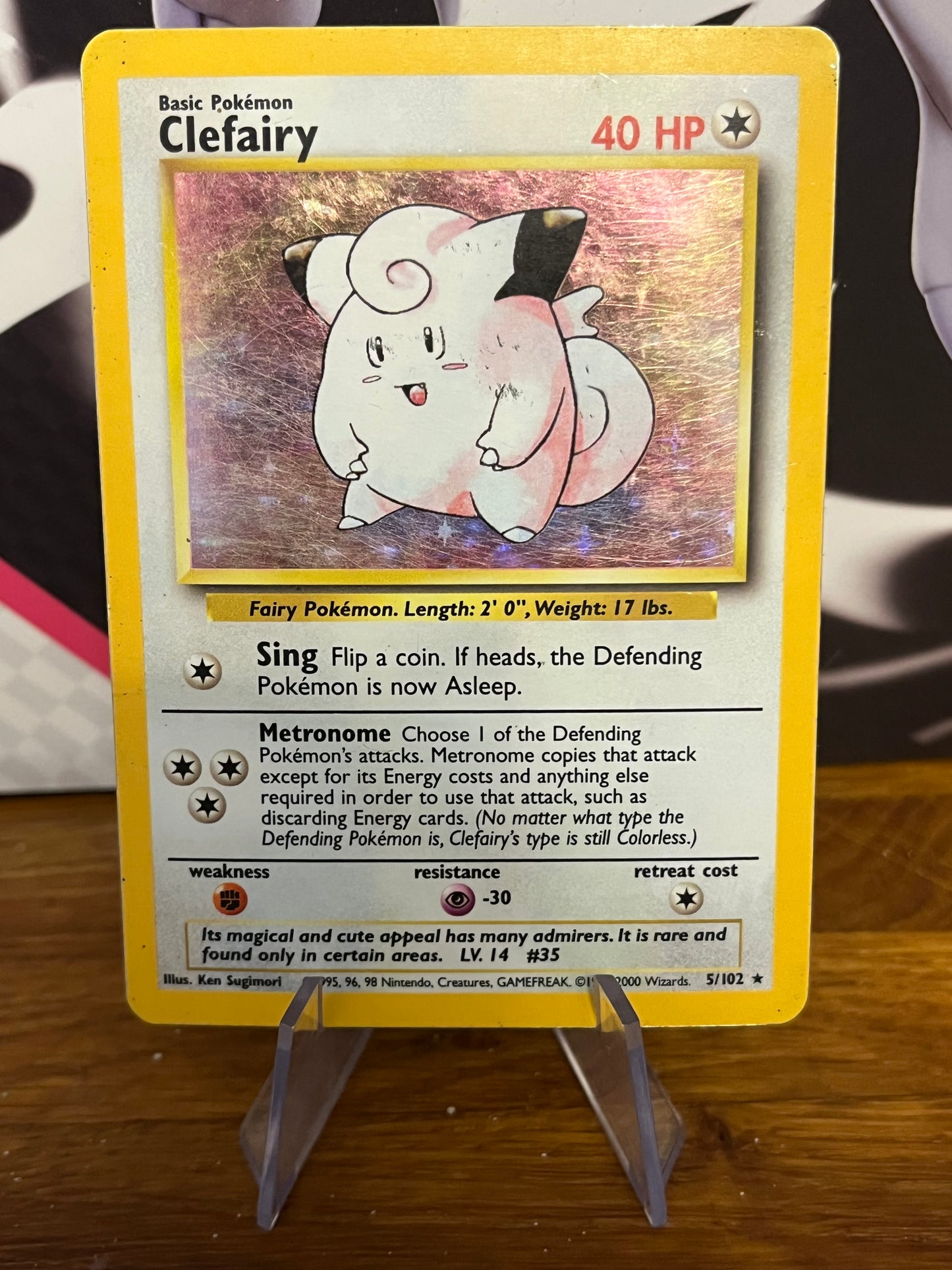 Clefairy Holo 5/102 Base Set  LP Single Pokémon Card