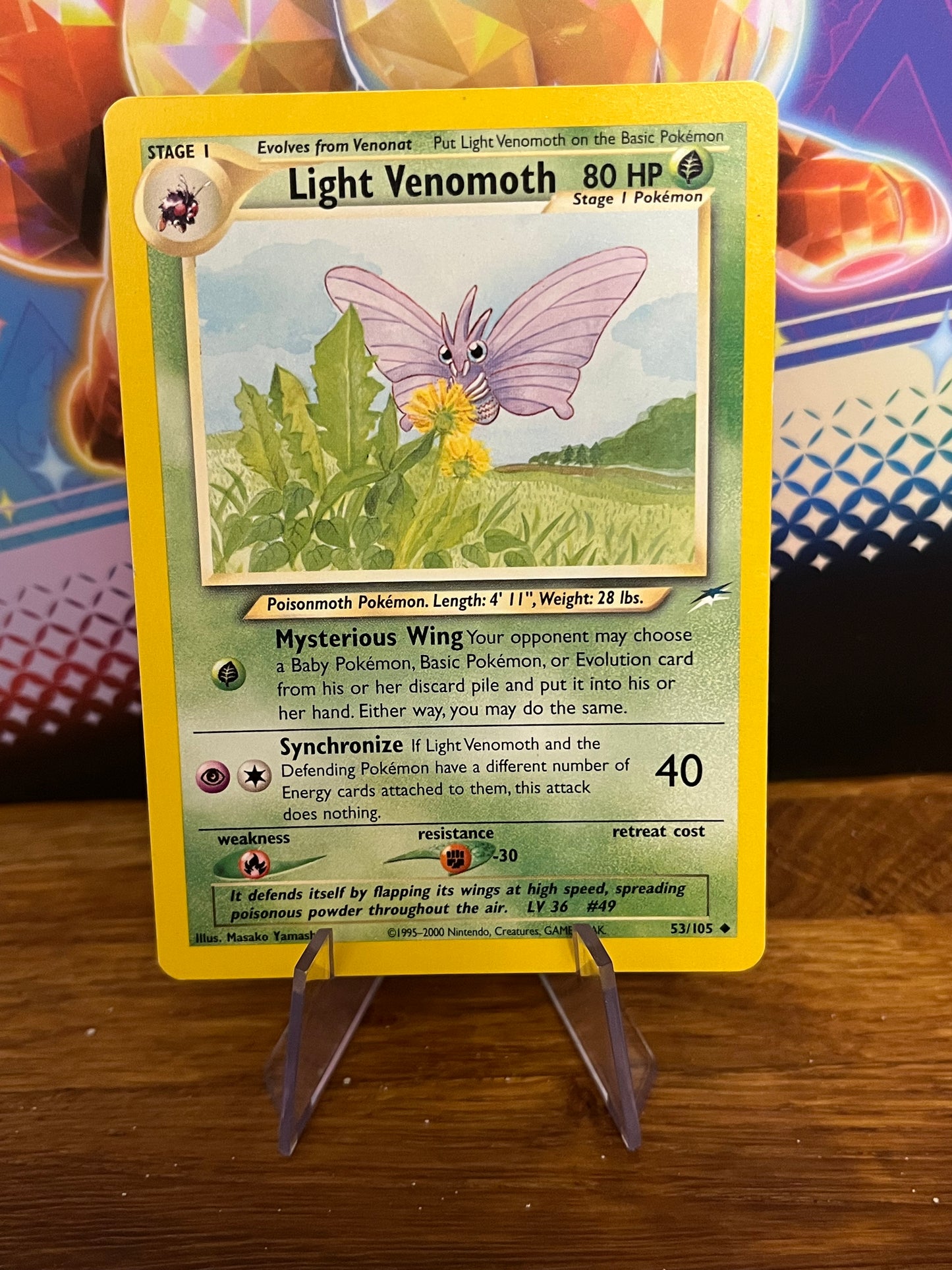 Light Venomoth 53/105 Neo Destiny NM Single Pokémon Card