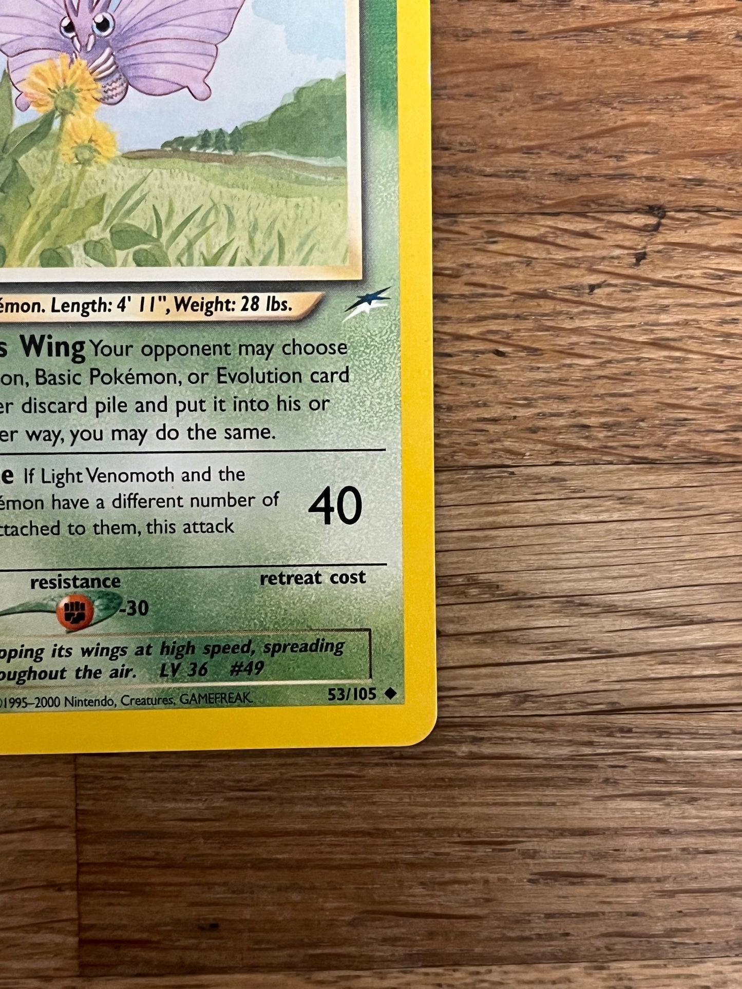 Light Venomoth 53/105 Neo Destiny NM Single Pokémon Card