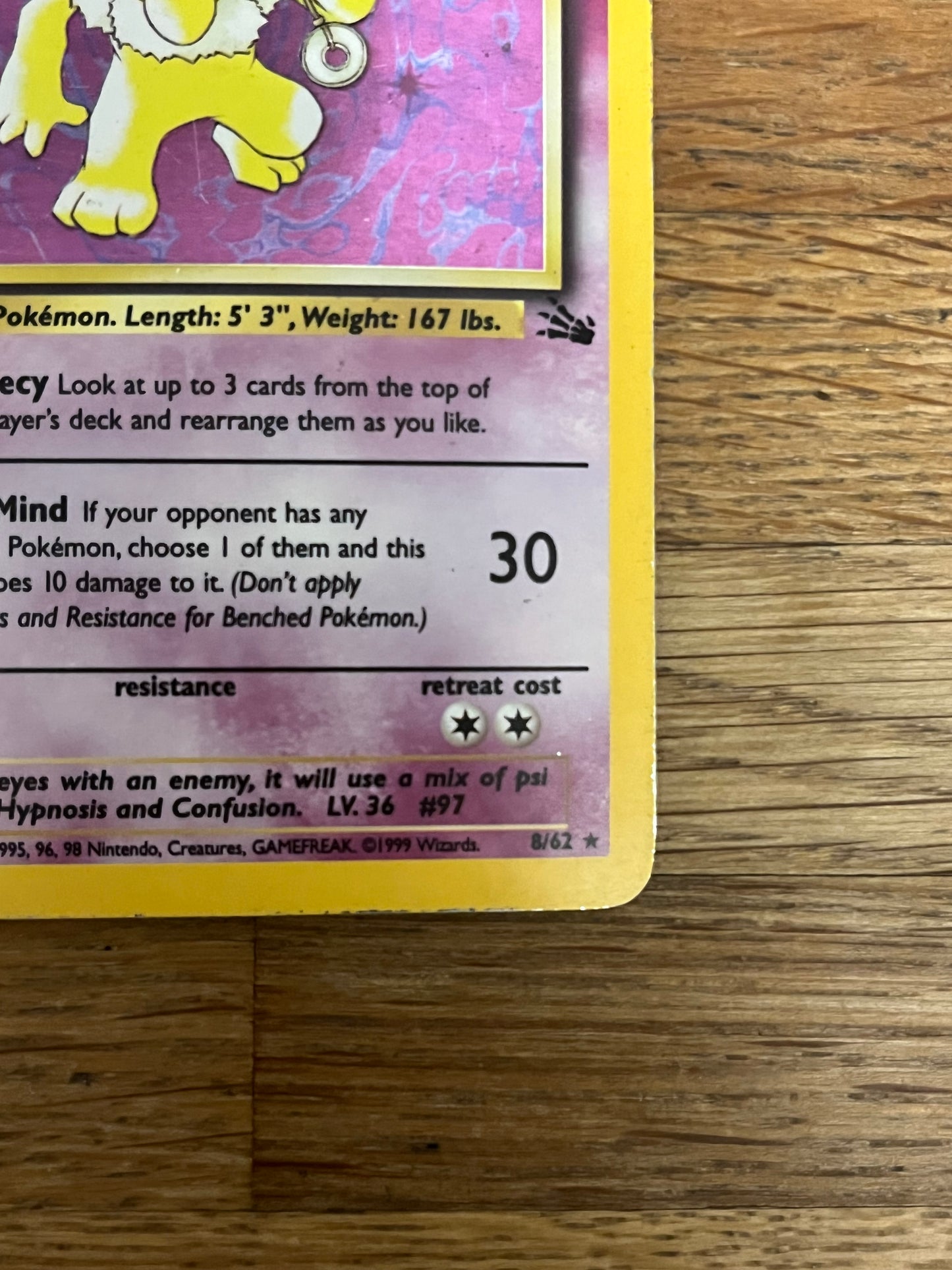Hypno Holo 8/62 Fossil NM Single Pokémon Card