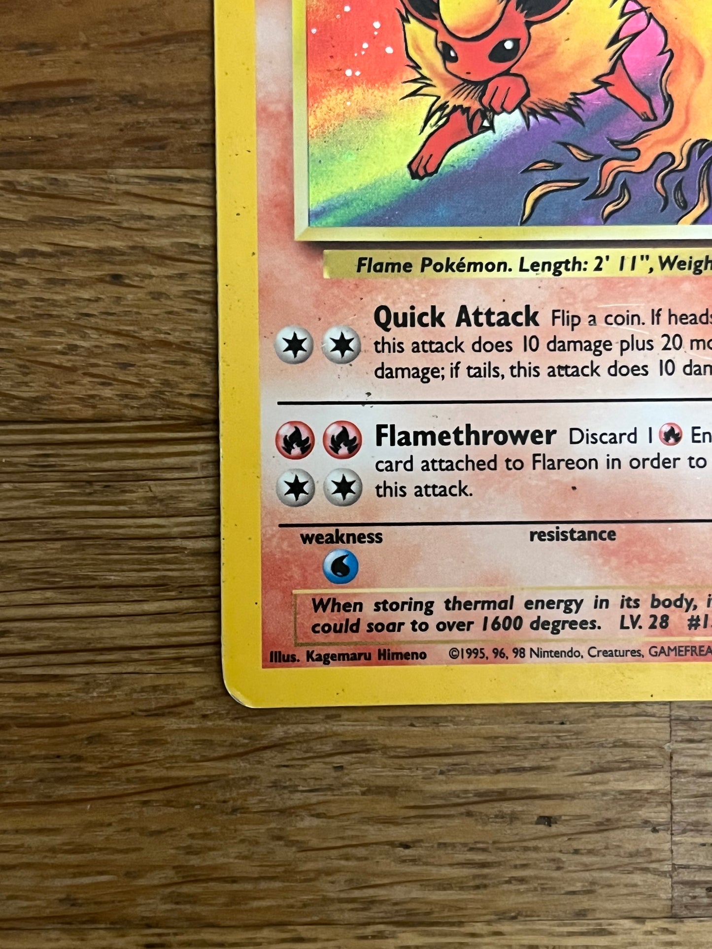 Flareon Holo 3/64 Jungle LP Single Pokémon Card