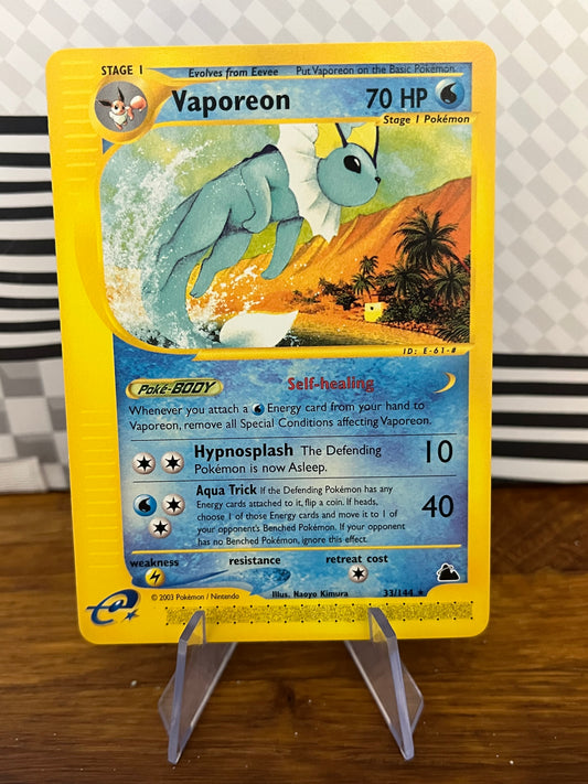 Vaporeon 33/144 Skyridge NM Single Pokémon Card