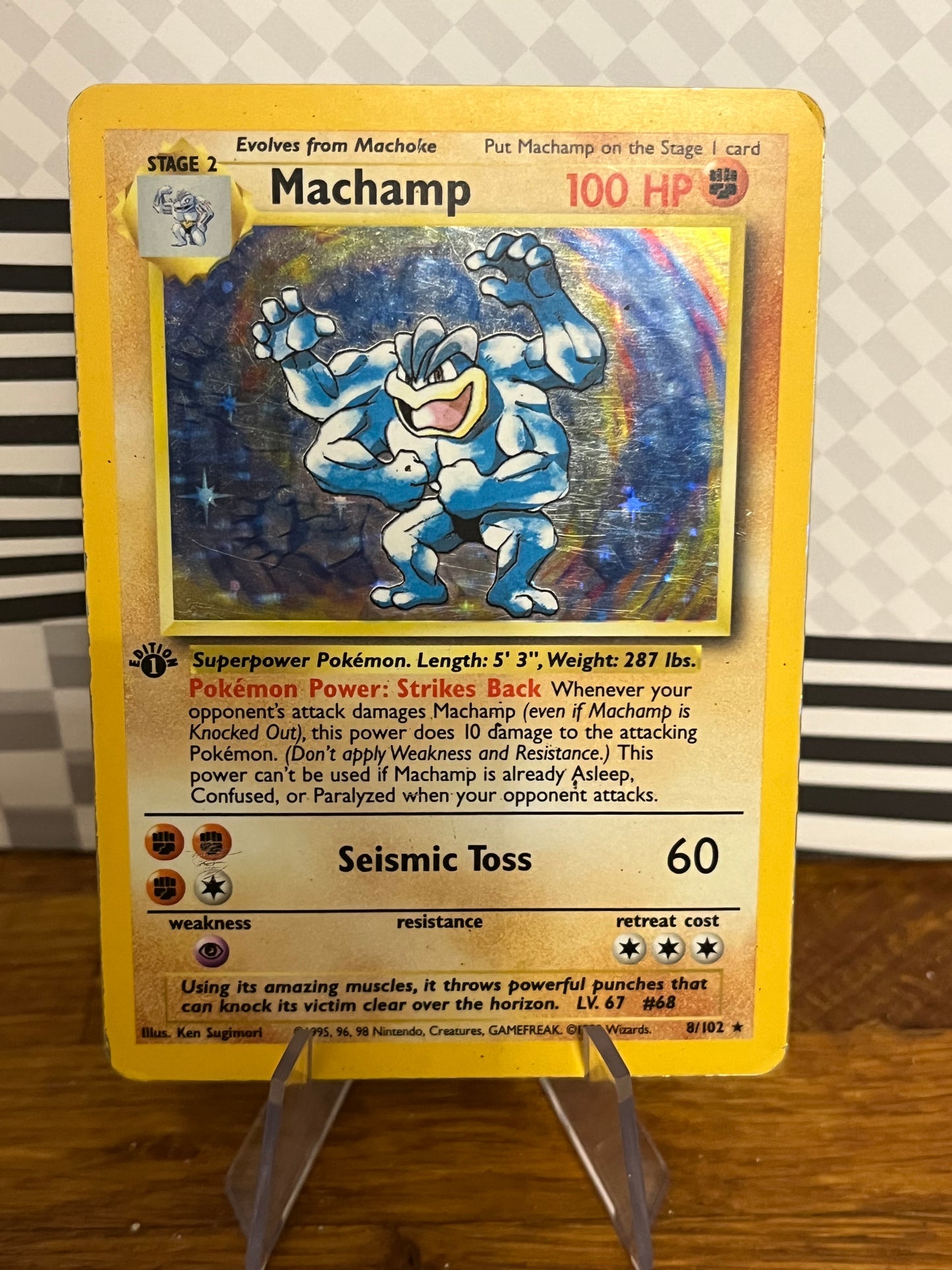 Machamp 8/102 Base Set 1st Edition Foil LP Single Pokémon Card