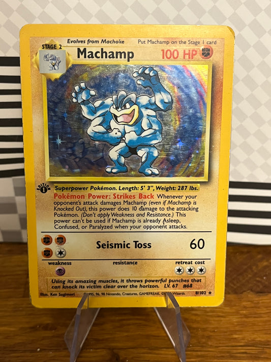 Machamp 8/102 Base Set 1st Edition Foil LP Single Pokémon Card