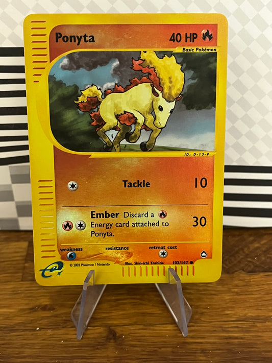 Ponyta 102/147 Reverse Holo Aquapolis NM Single Pokémon Card