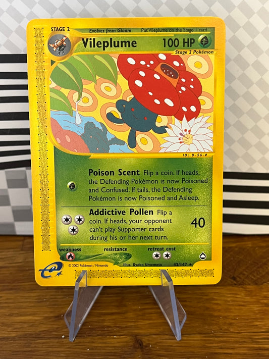 Vileplume 43/147 Aquapolis NM Single Pokémon Card