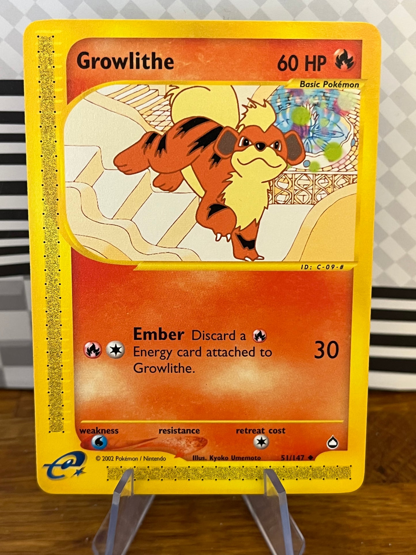 Growlithe 51/147 Aquapolis NM Single Pokémon Card