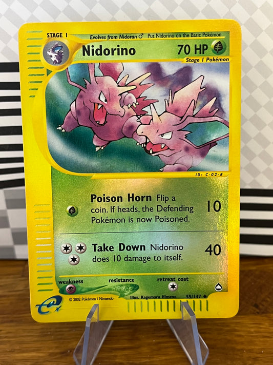 Nidorino 55/147 Reverse Holo Aquapolis NM Single Pokémon Card