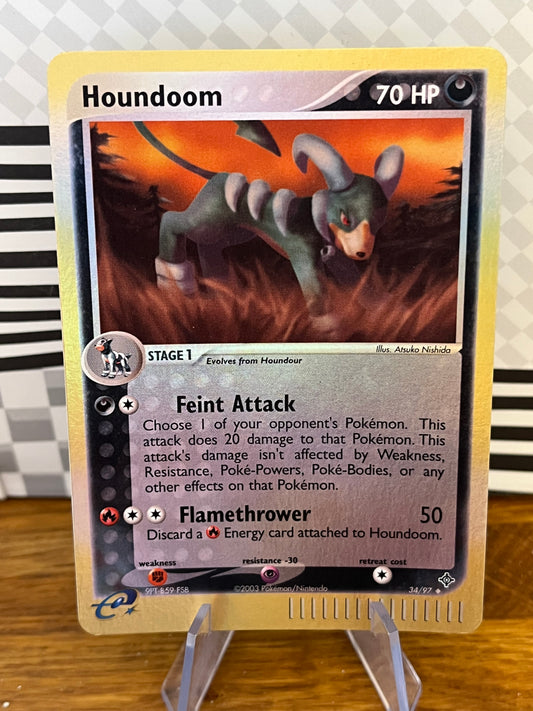 Houndoom 34/97 Reverse Holo Dragon NM Single Pokémon Card