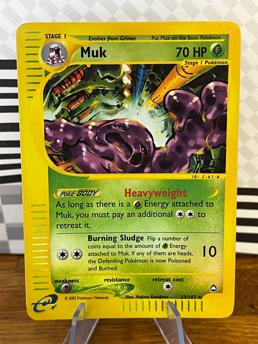 Muk 23/147 Reverse Holo Aquapolis NM Single Pokémon Card