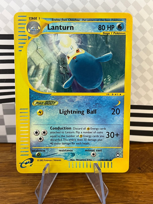 Lanturn 20/147 Reverse Holo Aquapolis NM Single Pokémon Card