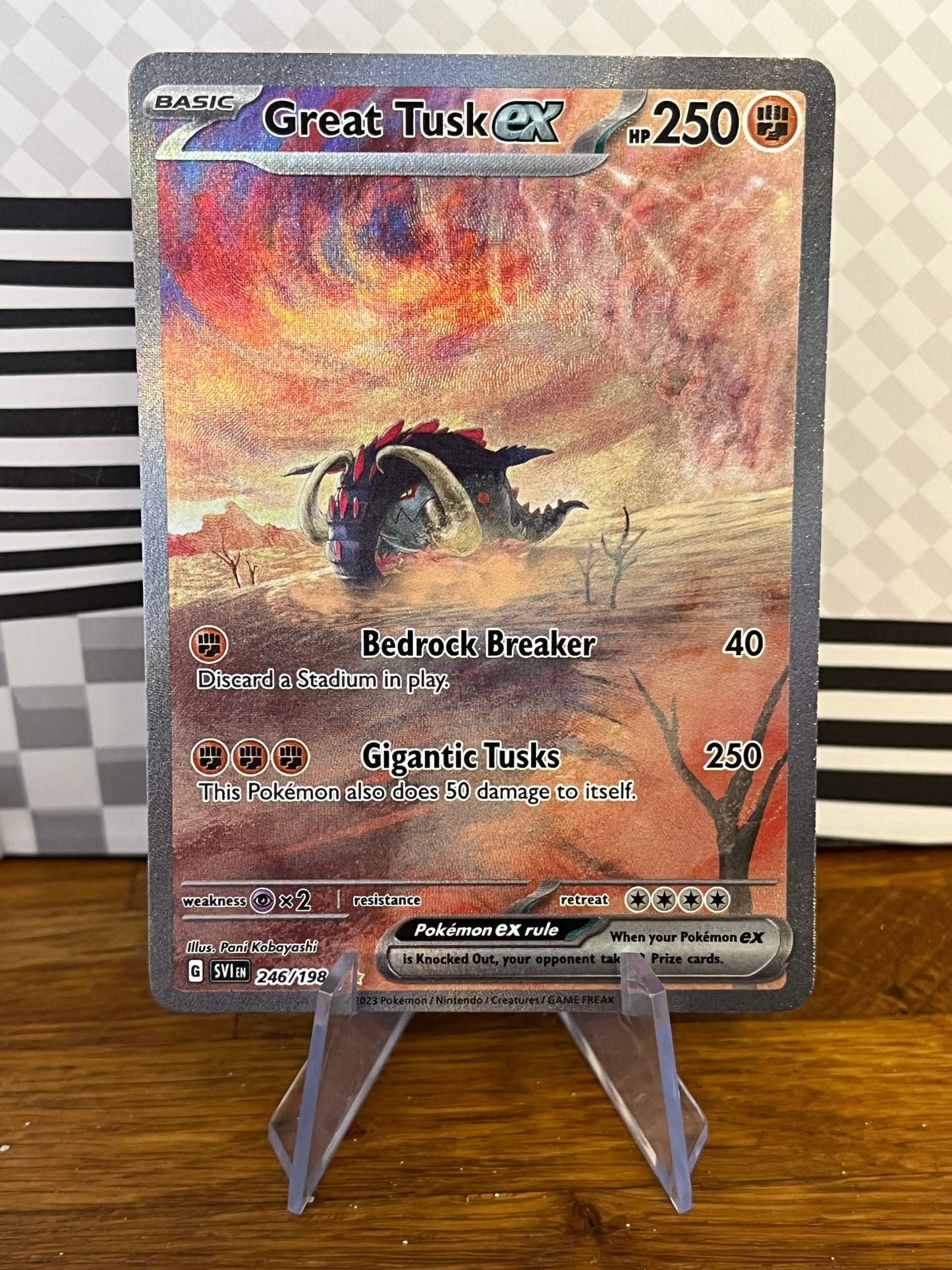 Great Tusk ex Illustration Rare 246/198 Scarlet & Violet NM Single Pokémon Card