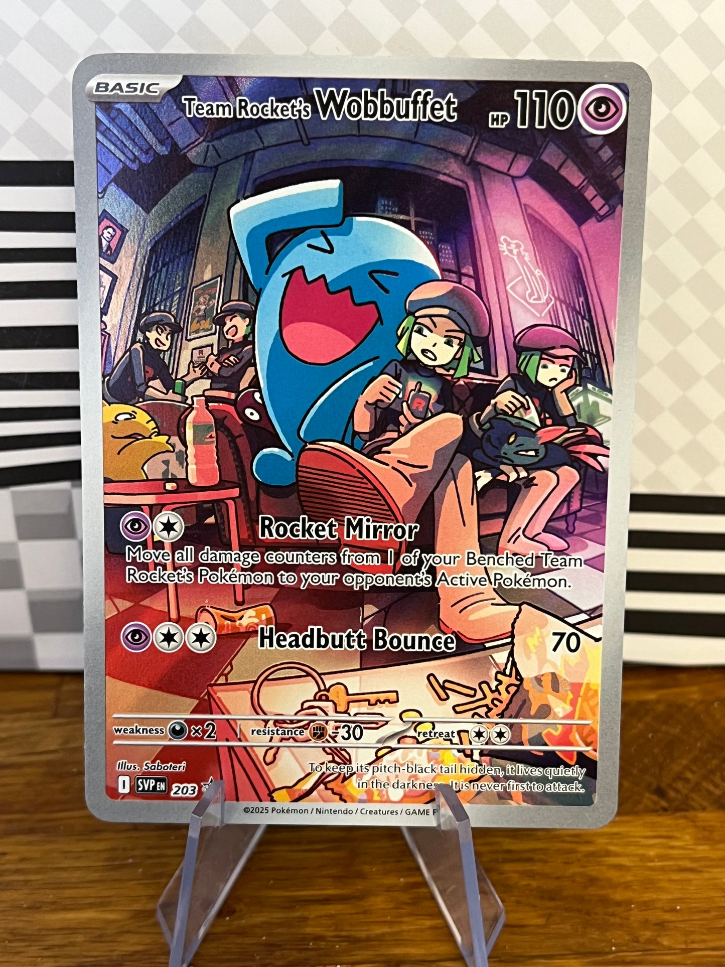 Team Rocket's Wobbuffet 203 Black Star Promo NM Single Pokémon Card