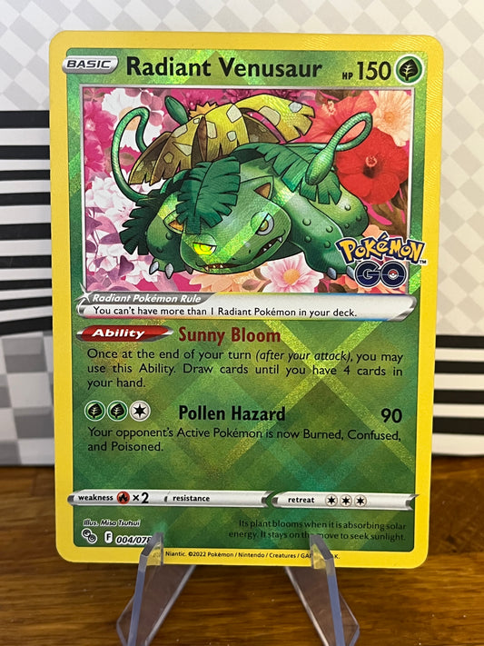 Radiant Venusaur 004/078 Pokemon Go Stamped NM Single Pokémon Card