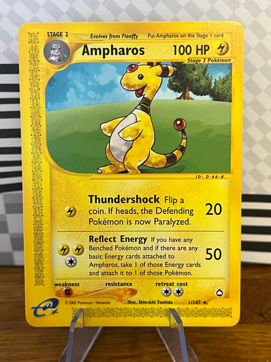Ampharos 1/147 Aquapolis NM Single Pokémon Card
