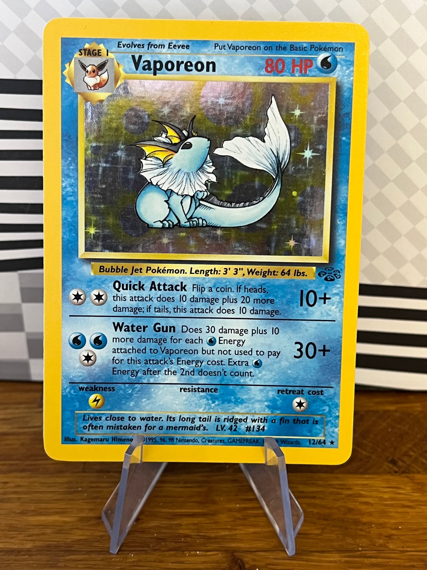 Vaporeon 12/64 Holo Jungle NM Single Pokémon Card