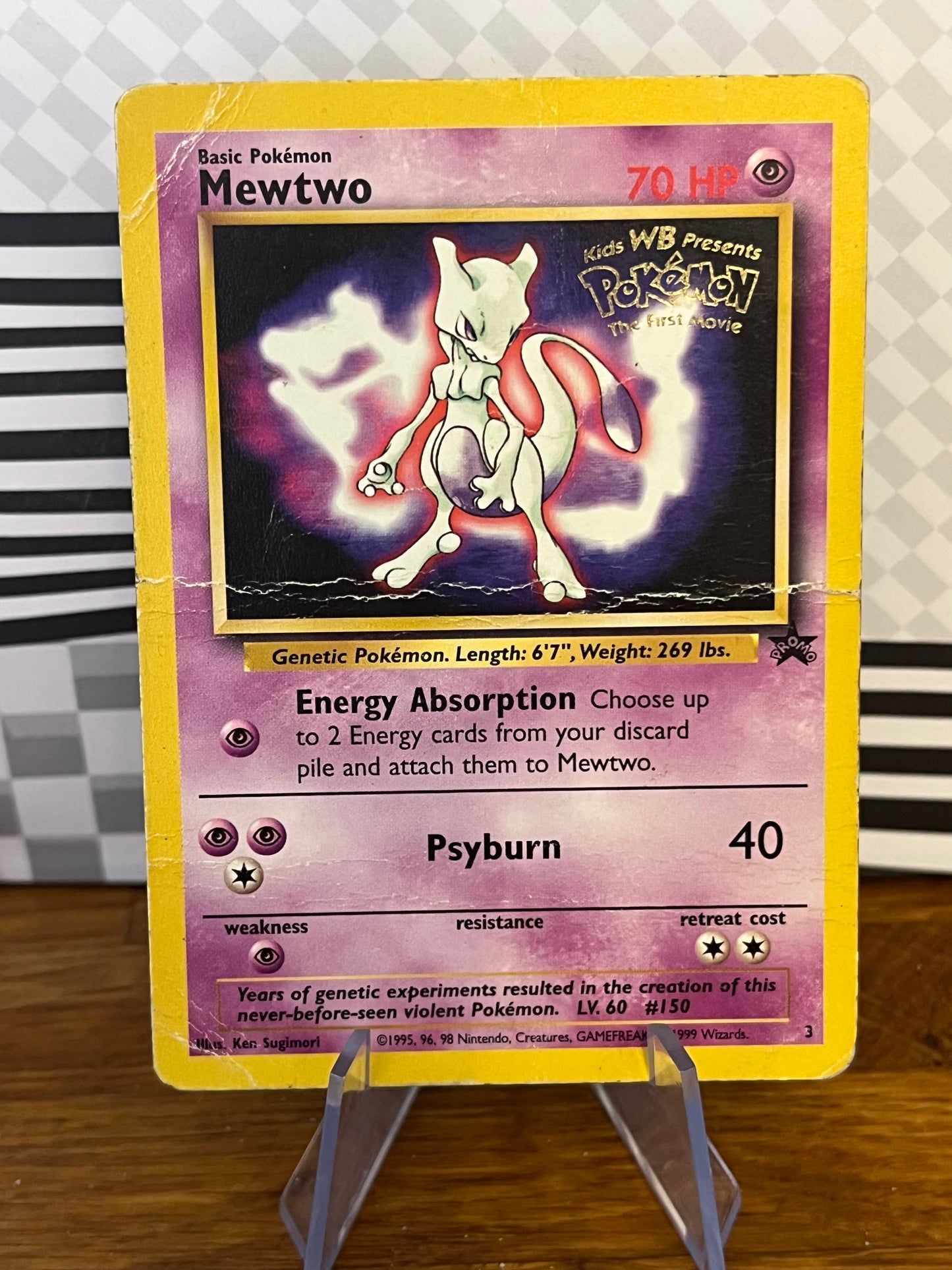 Mewtwo 3 Black Star Promo Movie Stamp HP Single Pokémon Card