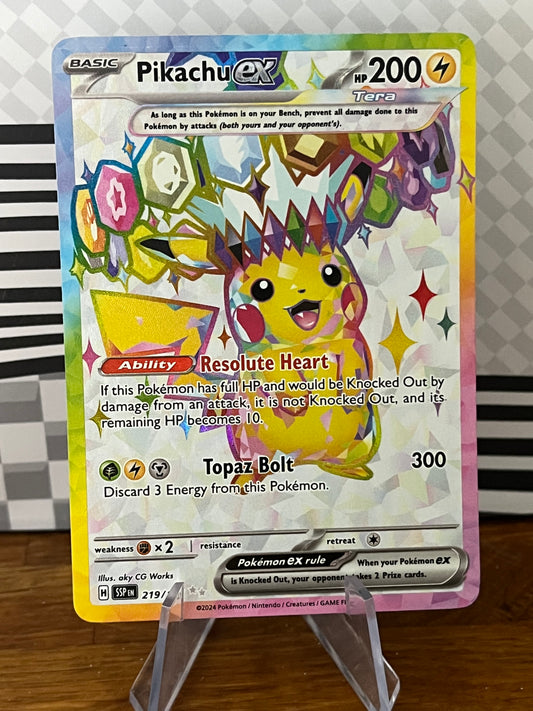 Pikachu ex 219/191 Surging Sparks NM Single Pokémon Card