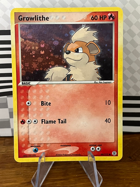 Growlithe 64/112 Holo Fire Red & Leaf Green NM Single Pokémon Card