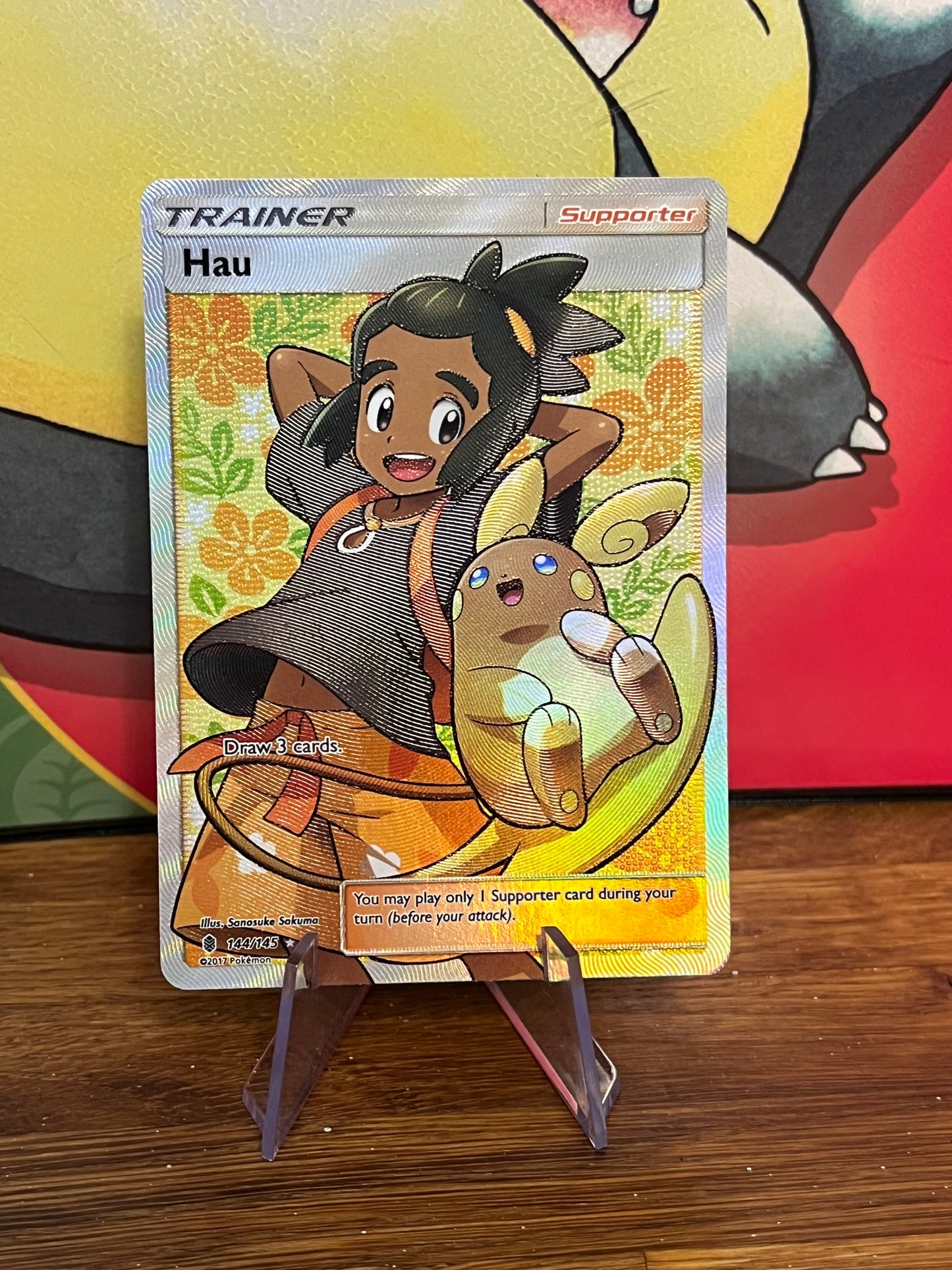 Hau 144/145 Guardians Rising NM Single Pokemon Card