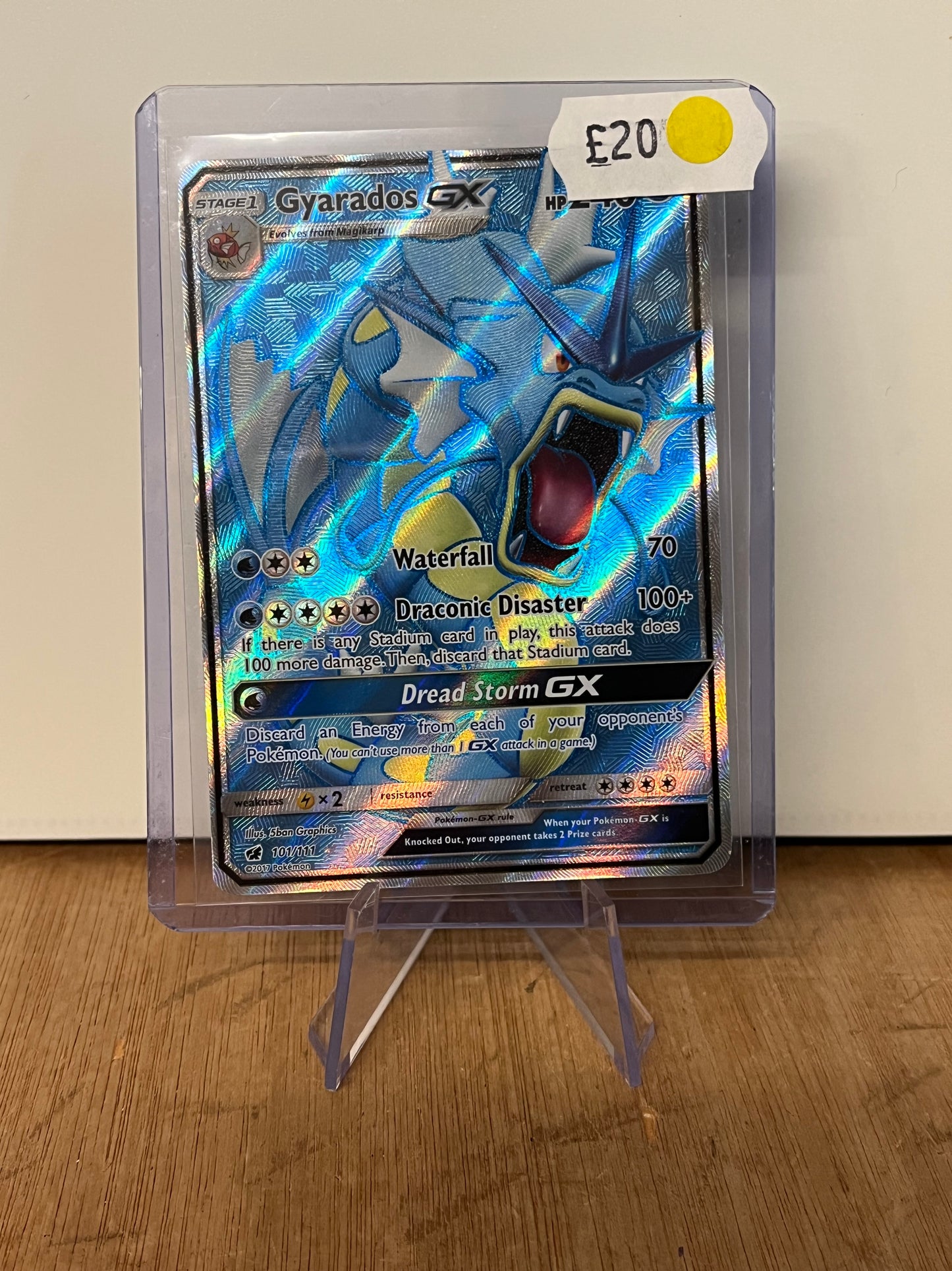 Gyarados GX Holo Full Art 101/111 Crimson Invasion NM Single Pokémon Card