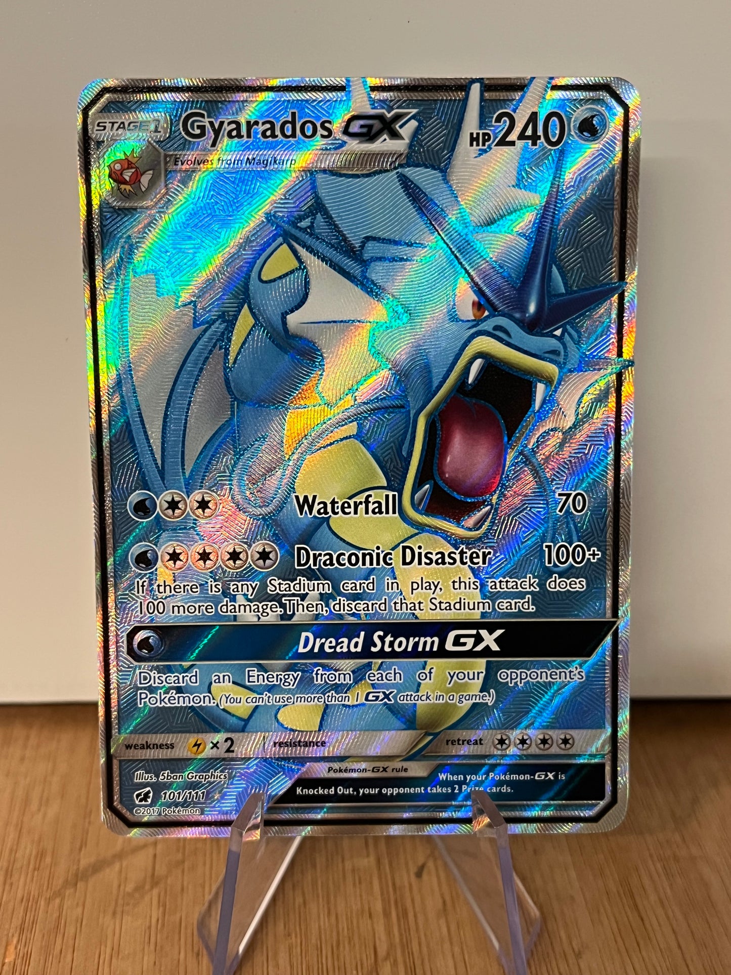 Gyarados GX Holo Full Art 101/111 Crimson Invasion NM Single Pokémon Card