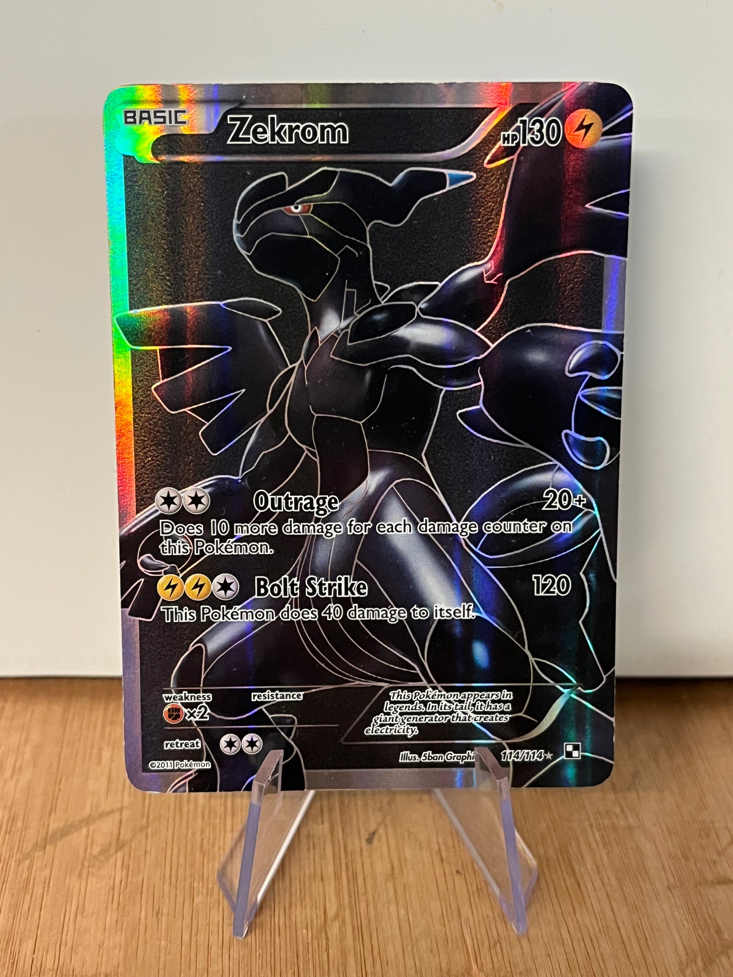 Zekrom Holo Full Art 114/114 Black & White NM Single Pokémon Card