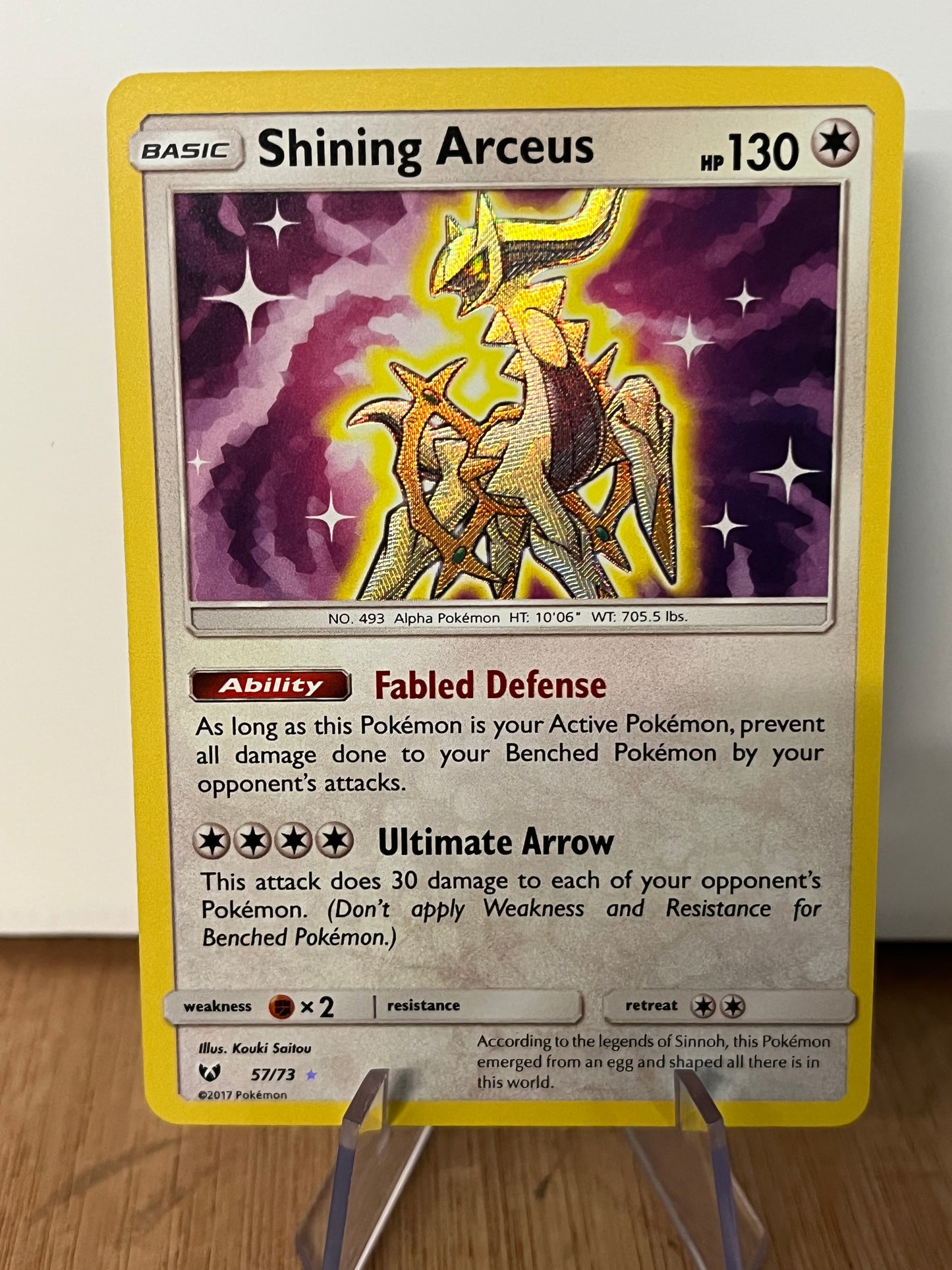 Shining Arceus Holo 57/73 Shining Legends NM Single Pokémon Card