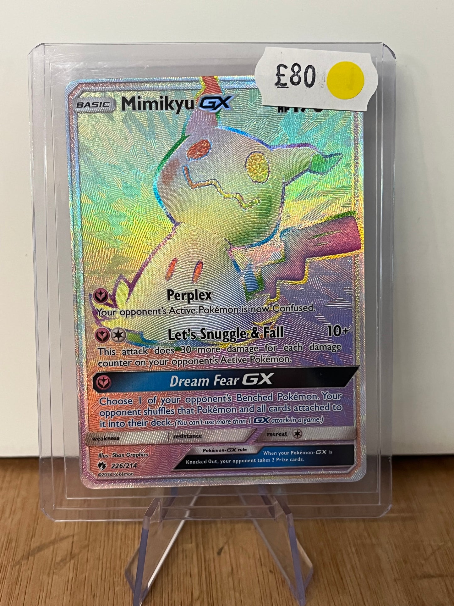 Mimikyu GX Holo Full Art Rainbow Rare 226/214 Lost Thunder NM Single Pokémon Card